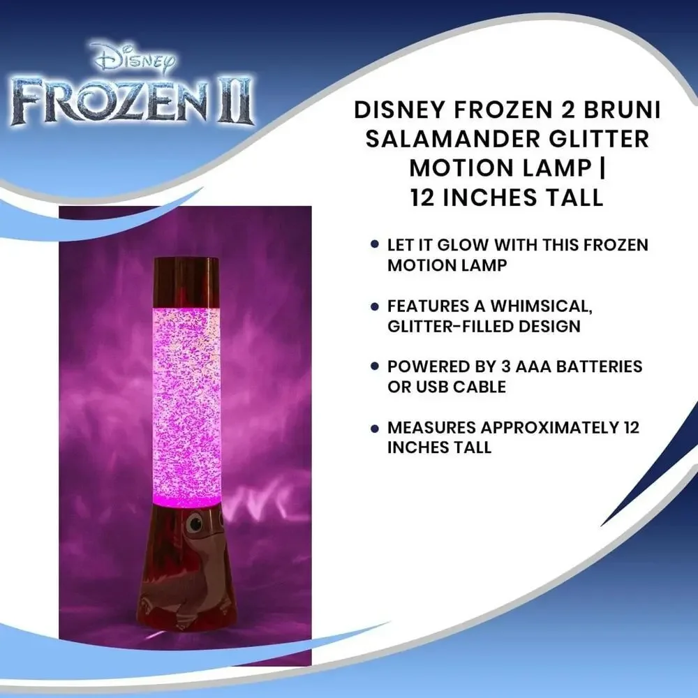 Disney Frozen 2 Bruni Salamander Glitter Motion Lamp LED Light 12